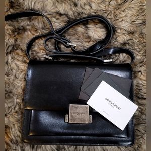 SAINT LAURENT Calfskin Medium Bellechasse Satchel Black